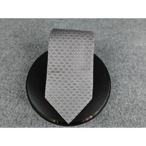 Andrew's Ties Milano 100% Silk Mens Tie Gray Woven Pattern Made in Italy